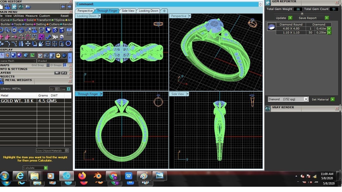 Women solitaire ring 3dm stl render detail  3D print model_3