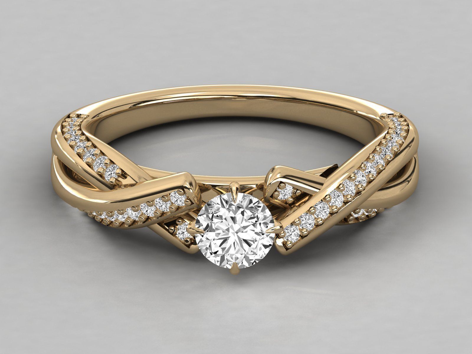 Women solitaire ring 3dm stl render detail  3D print model_10