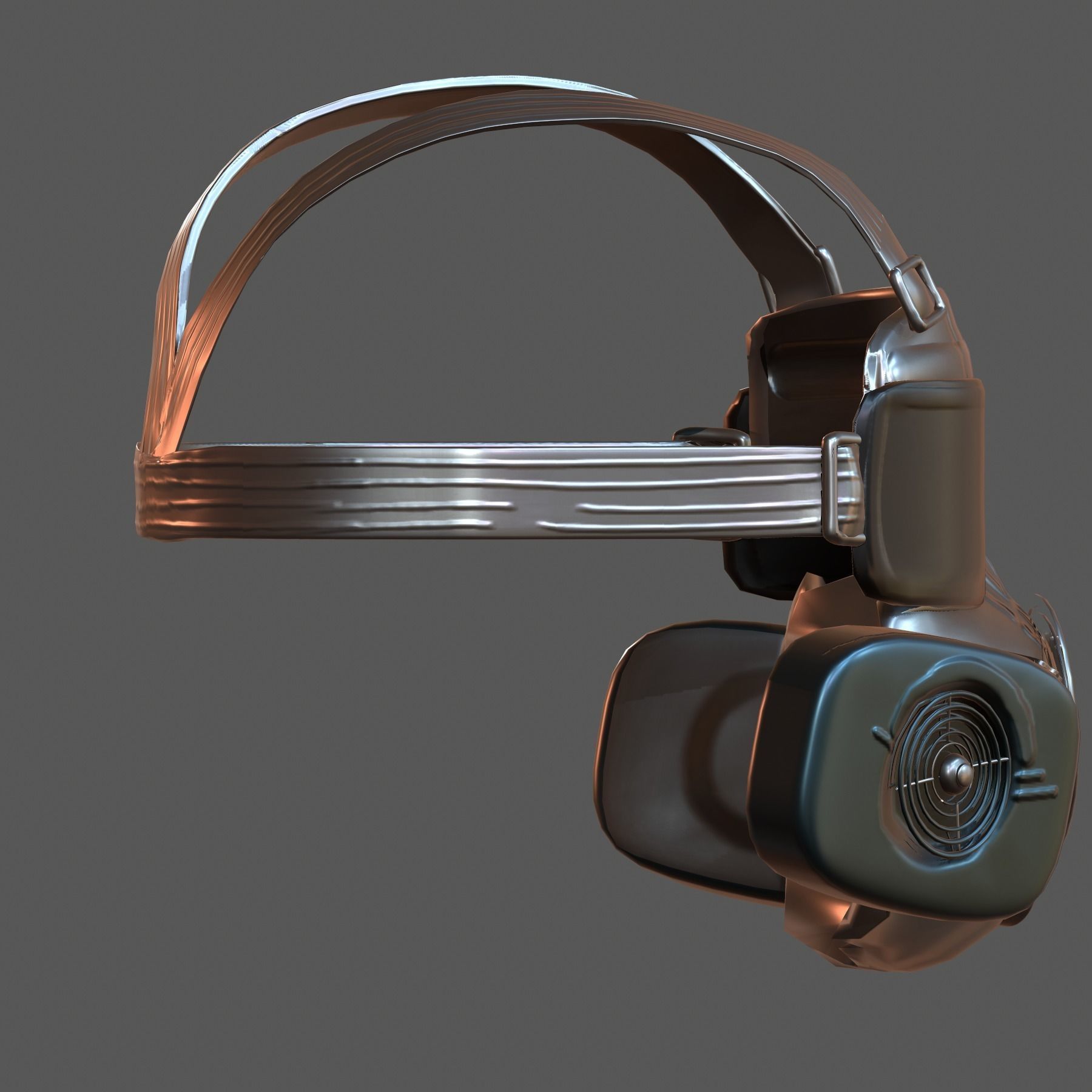 Gas mask helmet 3d model scifi Low-poly Low-poly 3D model_5