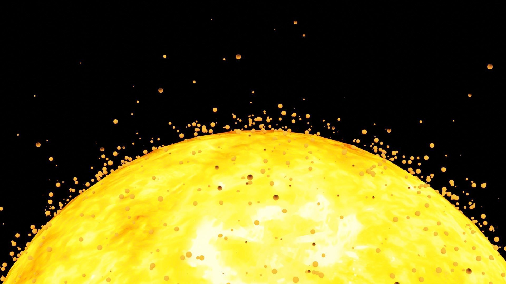 The Sun in space Low-poly 3D model_3