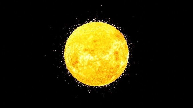 The Sun in space Low-poly 3D model