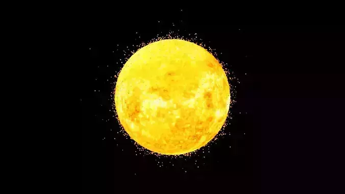 The Sun in space Low-poly 3D model
