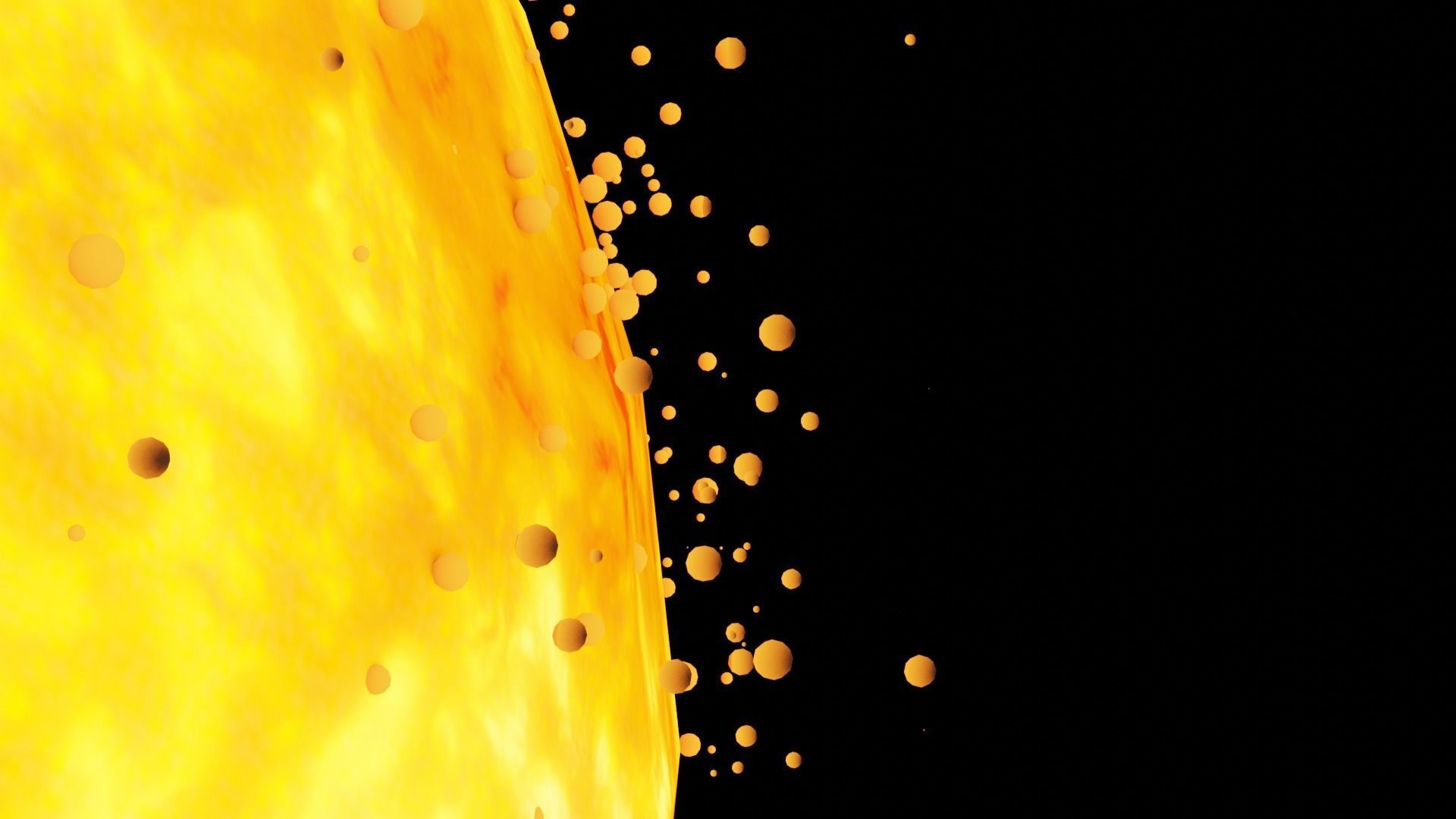 The Sun in space Low-poly 3D model_2
