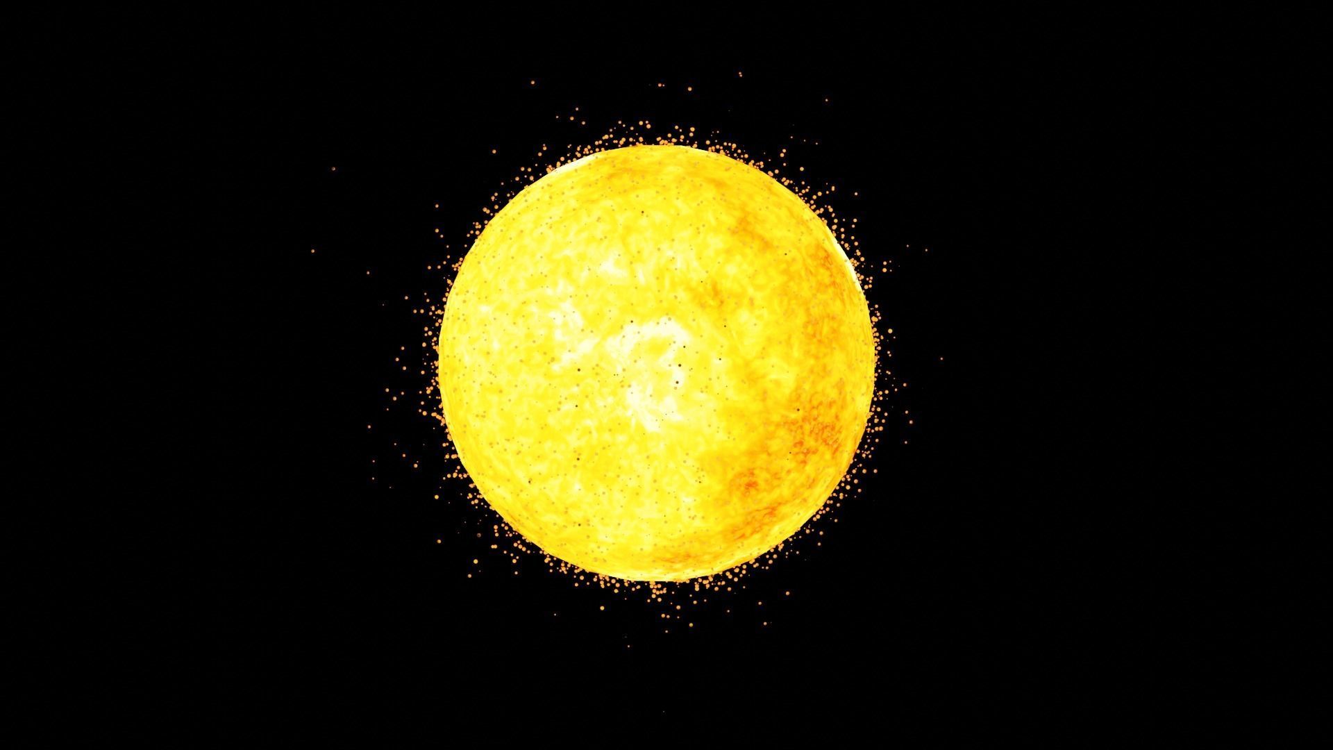 The Sun in space Low-poly 3D model_1