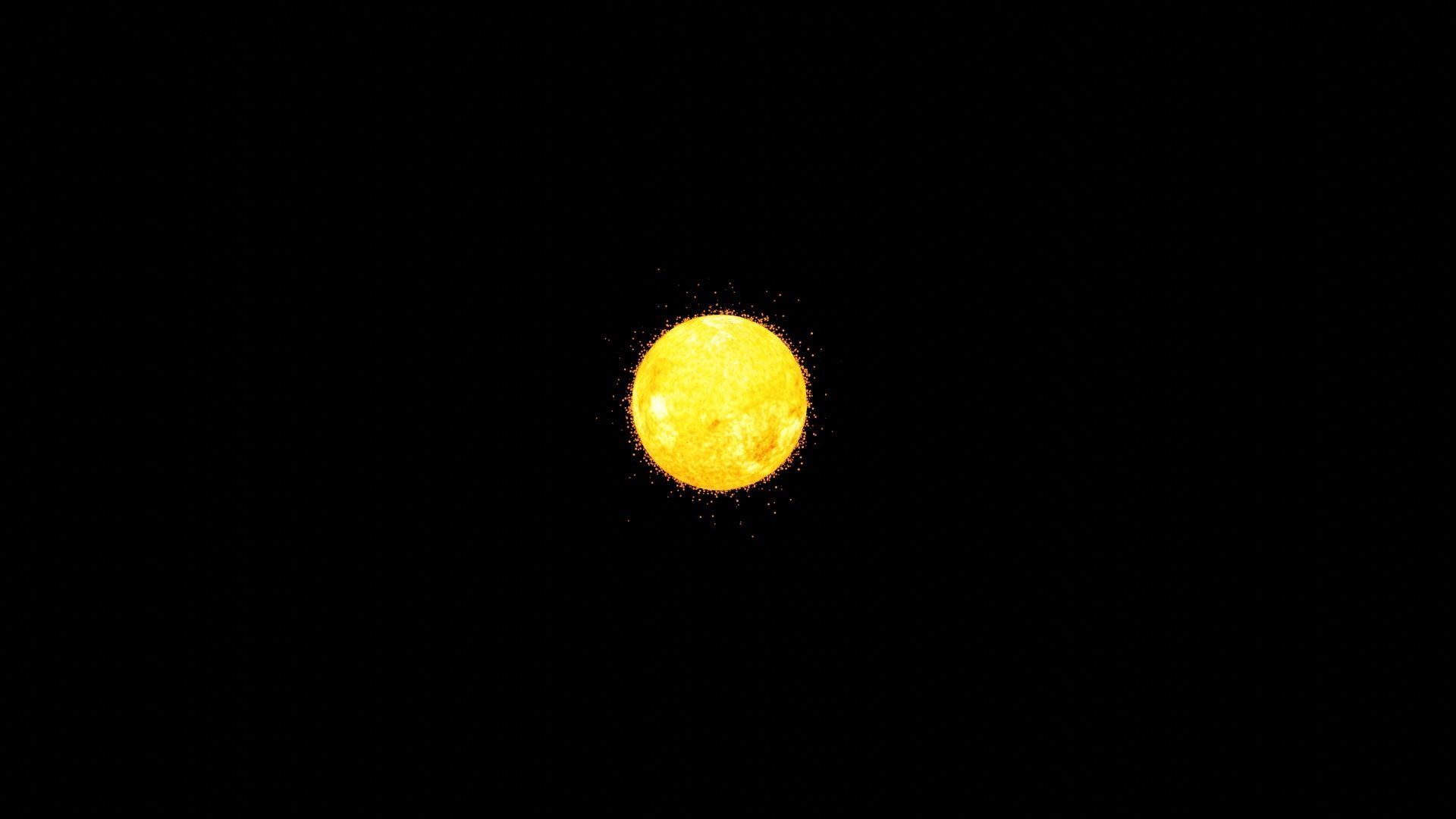 The Sun in space Low-poly 3D model_4