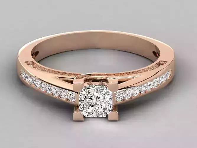 Women solitaire ring 3dm stl render detail 