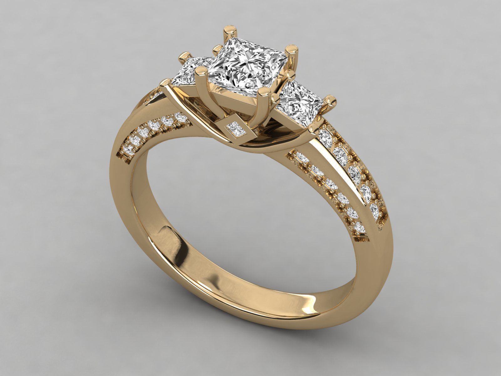 Women solitaire ring 3dm stl render detail 3D print model_8