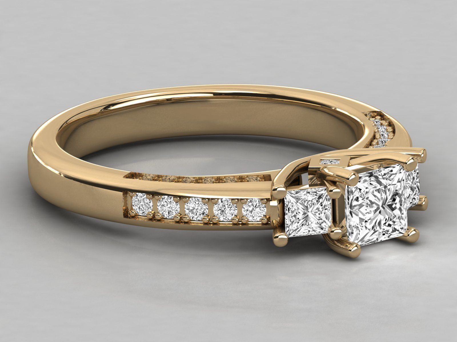 Women solitaire ring 3dm stl render detail 3D print model_7