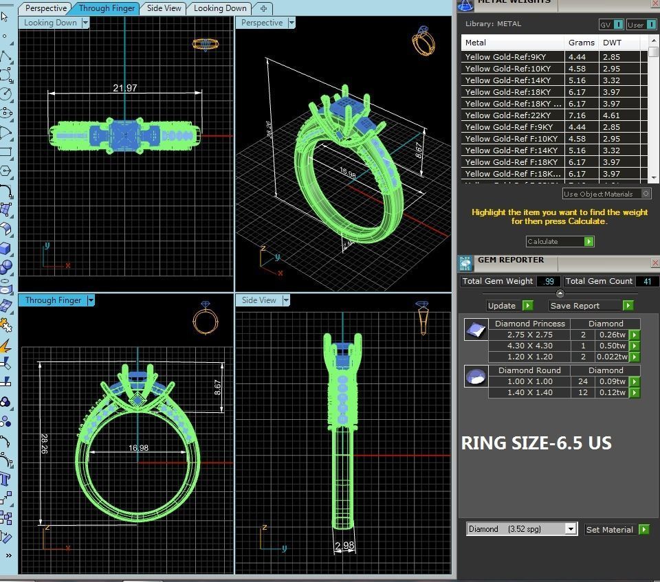 Women solitaire ring 3dm stl render detail 3D print model_10