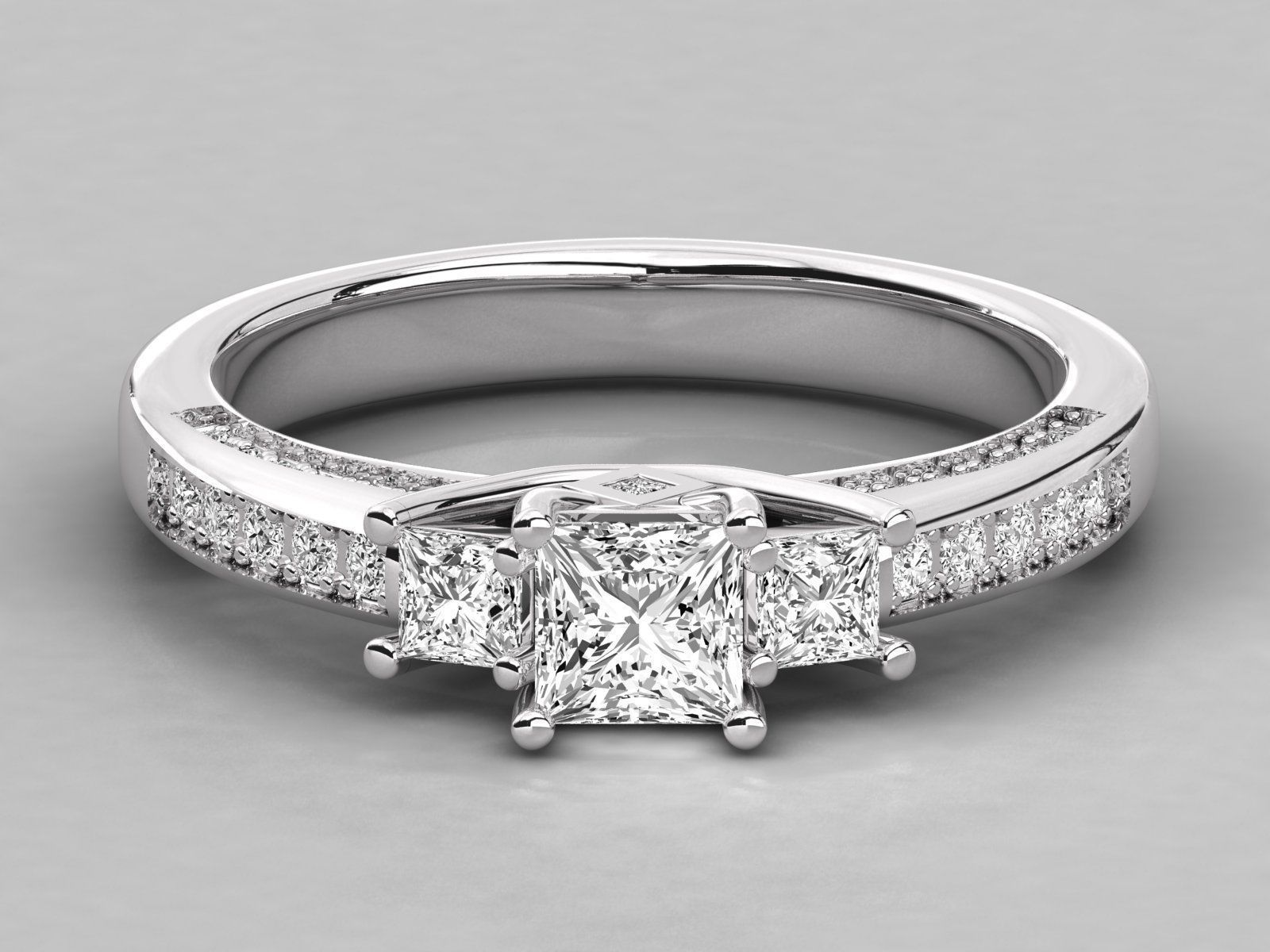 Women solitaire ring 3dm stl render detail 3D print model_6