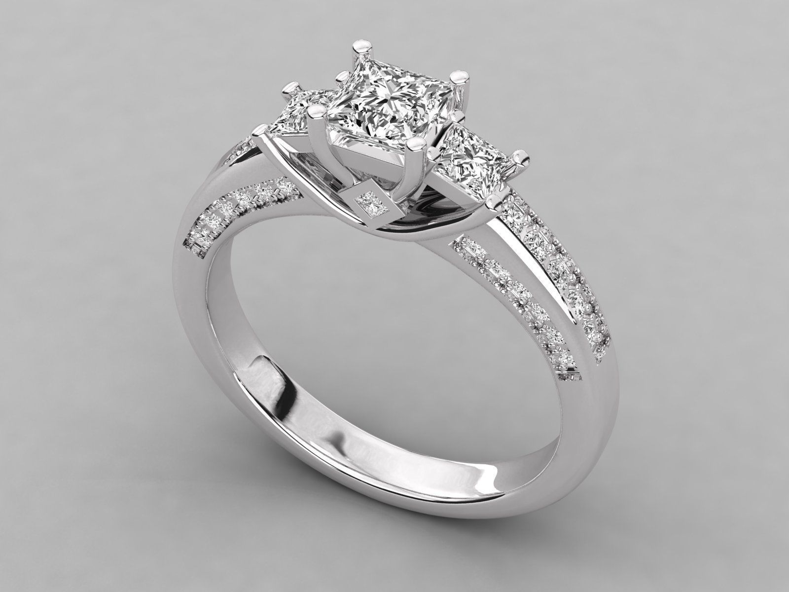 Women solitaire ring 3dm stl render detail 3D print model_5