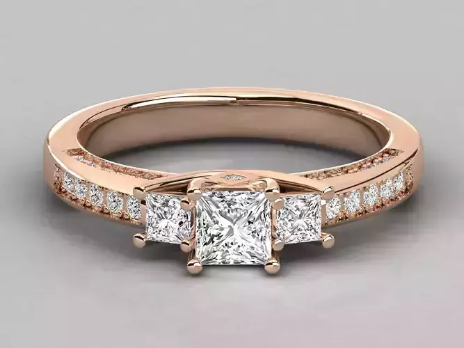 Women solitaire ring 3dm stl render detail  3D print model