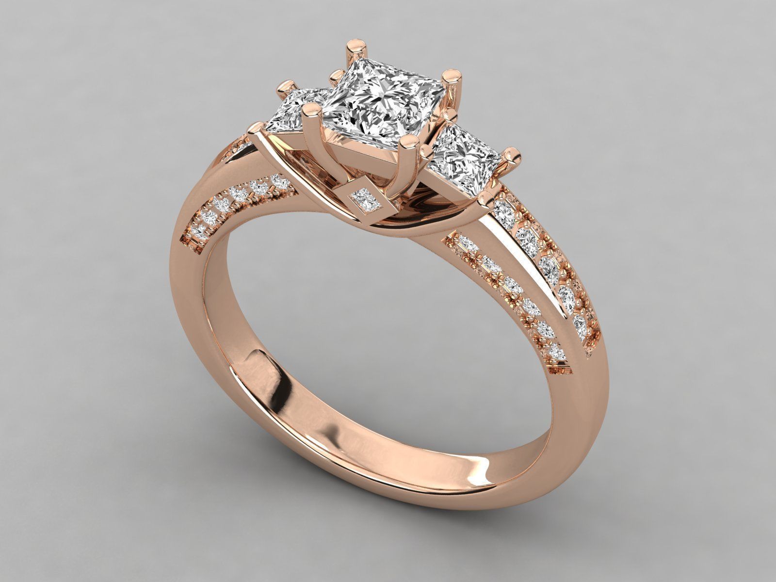 Women solitaire ring 3dm stl render detail 3D print model_2