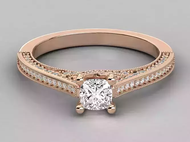 Women solitaire ring 3dm stl render detail 