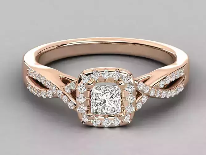 Women solitaire ring 3dm stl render detail 