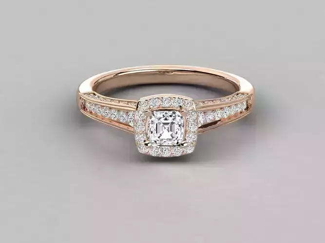 Women solitaire ring 3dm stl render detail 