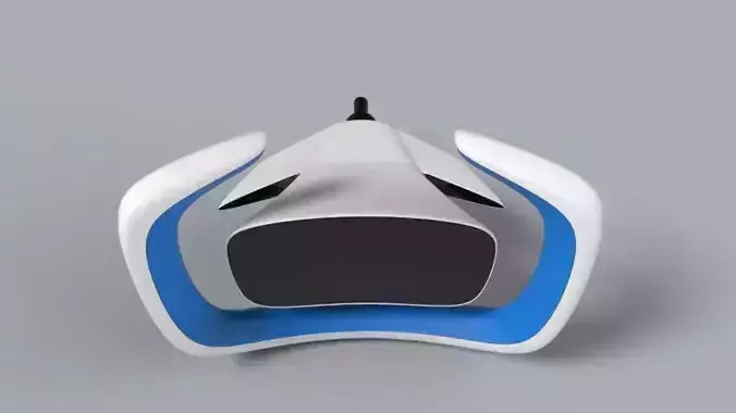 Futuristic car steering design concept 3D model