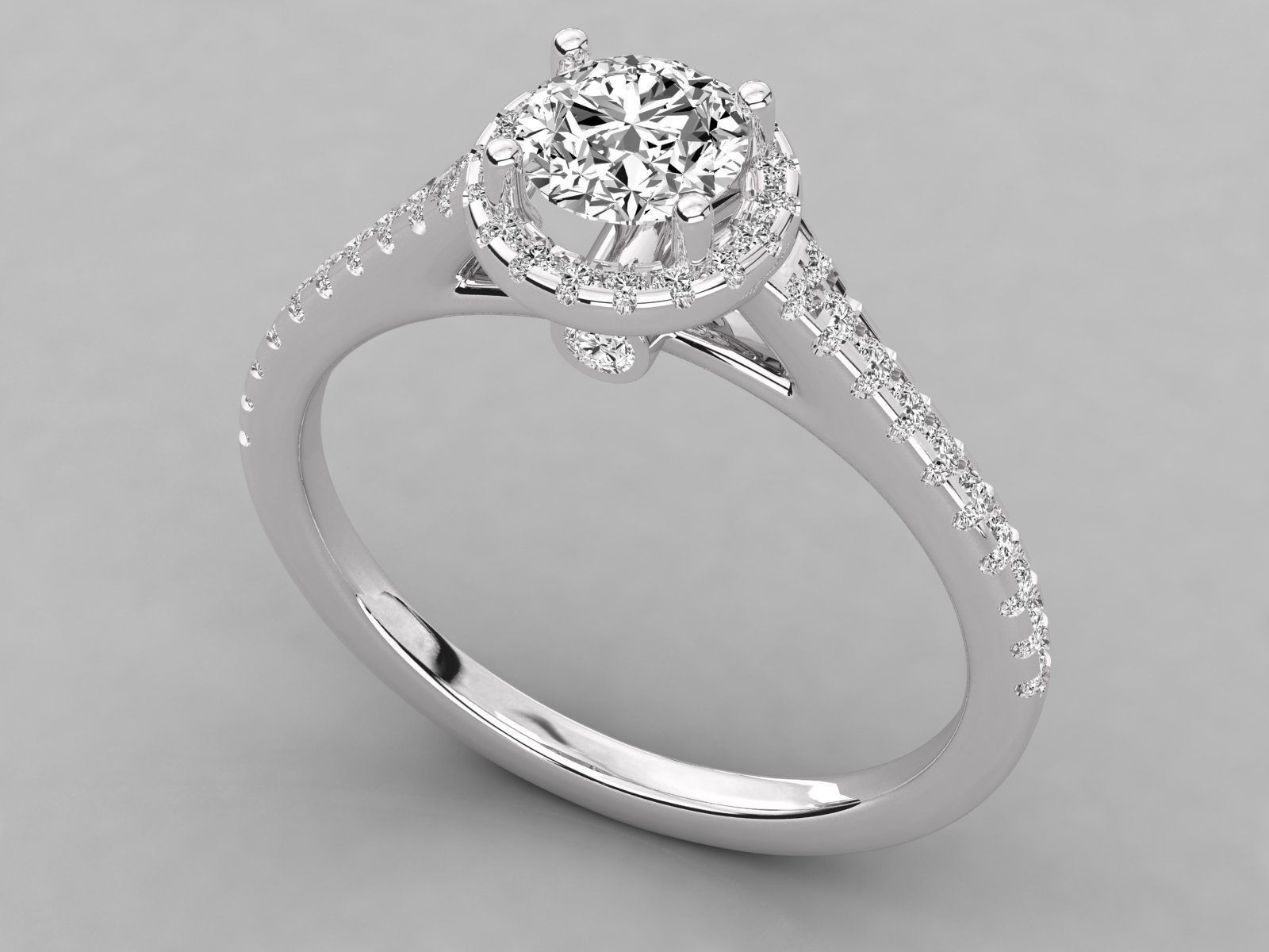 Women solitaire ring 3dm stl render detail 3D print model_6