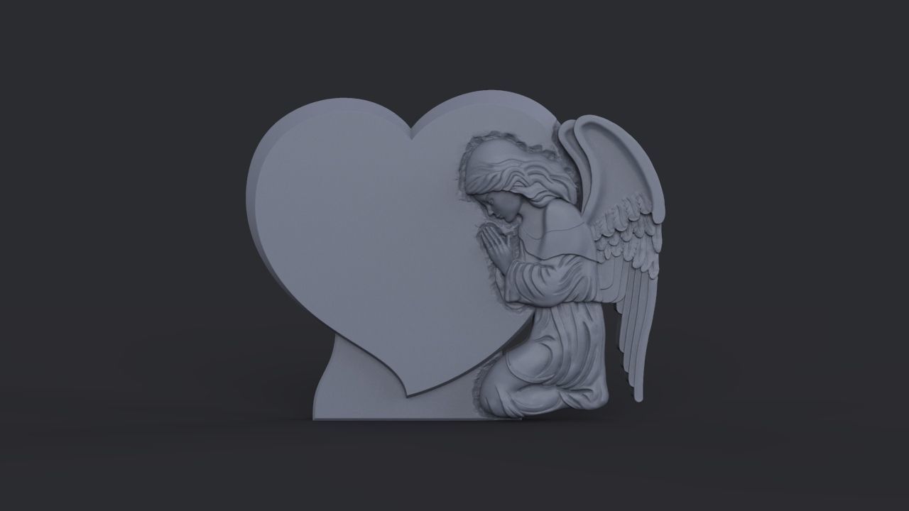 Praying Angel Tombstone 3D print model_1