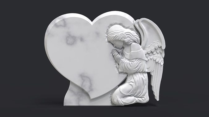 Praying Angel Tombstone 3D print model