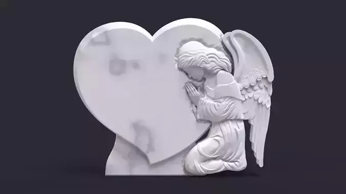 Praying Angel Tombstone 3D print model
