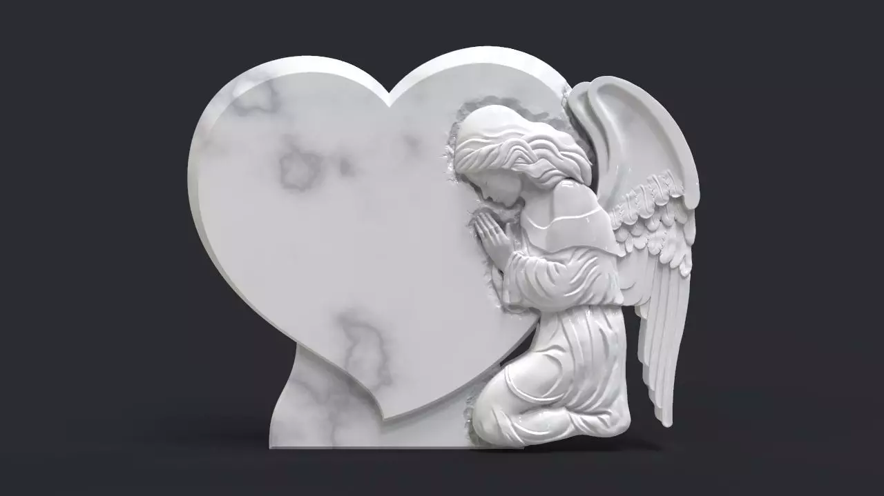 Praying Angel Tombstone 3D print model_0