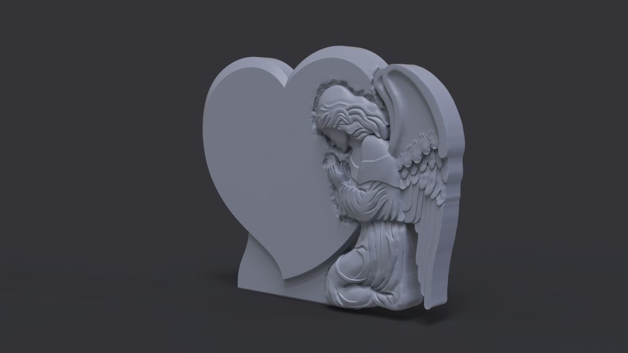 Praying Angel Tombstone 3D print model_4