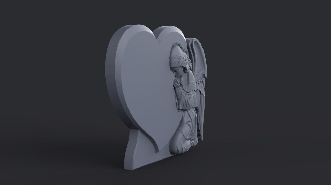 Praying Angel Tombstone 3D print model_2