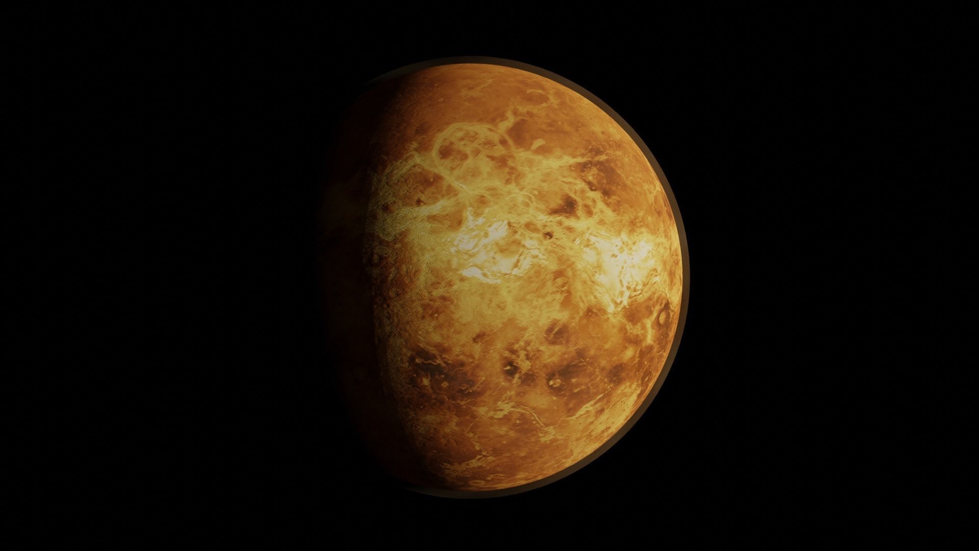 Venus planet Low-poly 3D model_2
