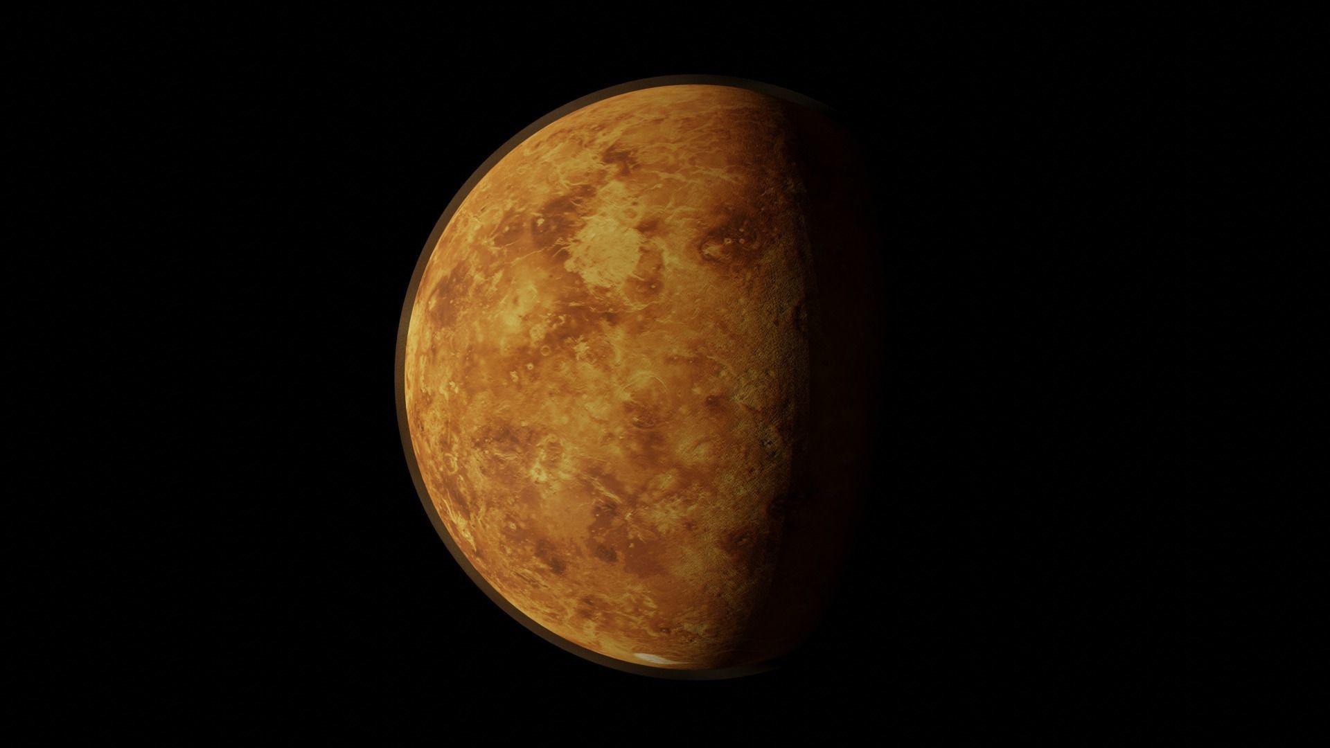 Venus planet Low-poly 3D model_1