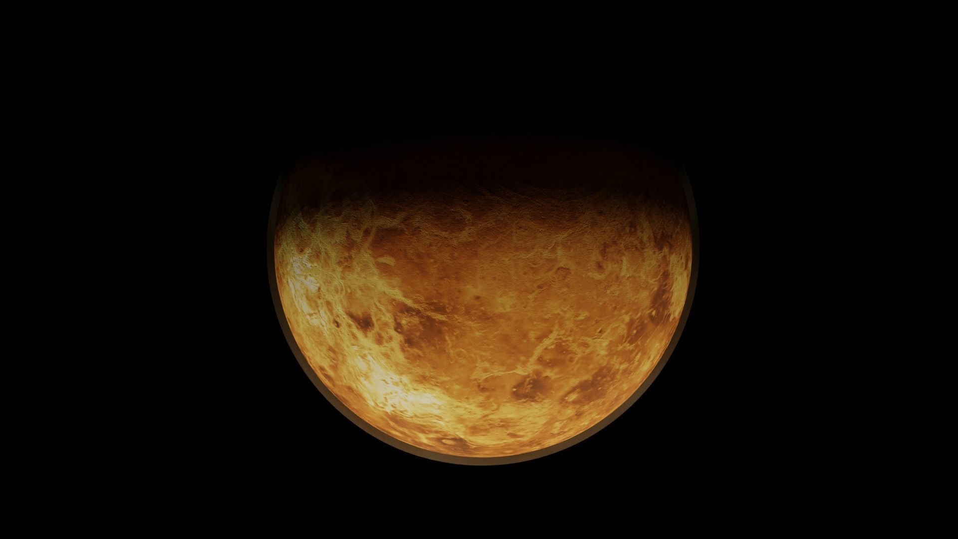 Venus planet Low-poly 3D model_3