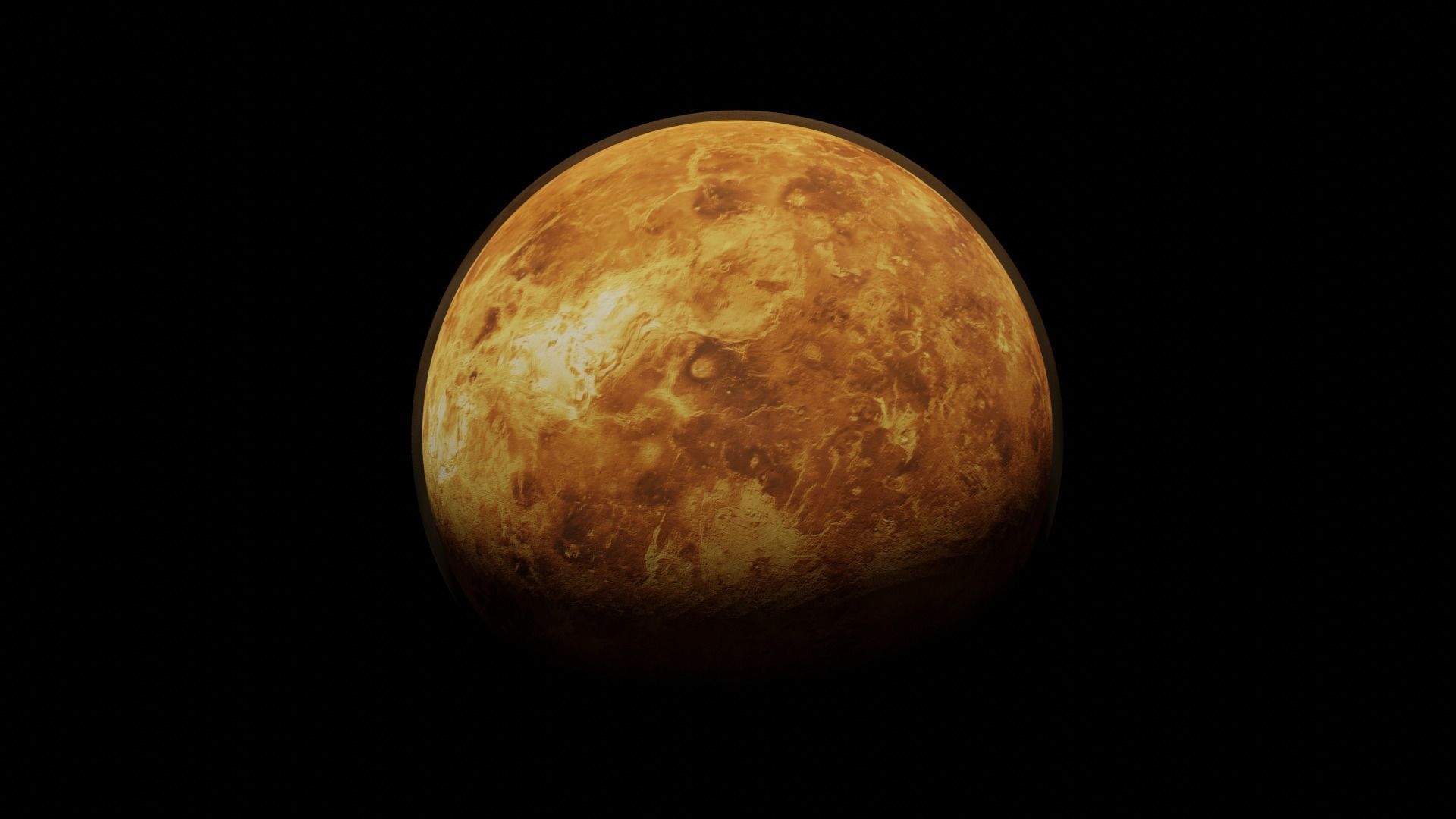 Venus planet Low-poly 3D model_4