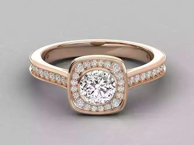 Women solitaire ring 3dm stl render detail 