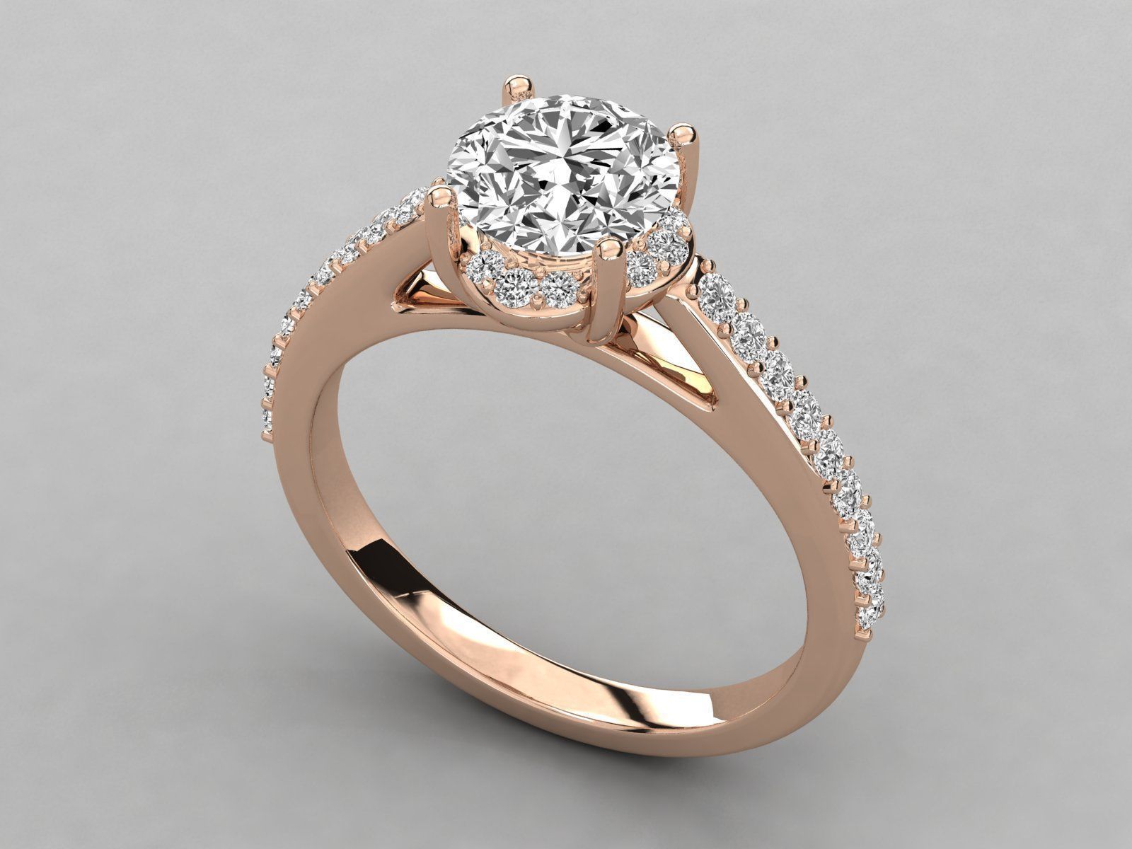 Women solitaire ring 3dm stl render detail  3D print model_3
