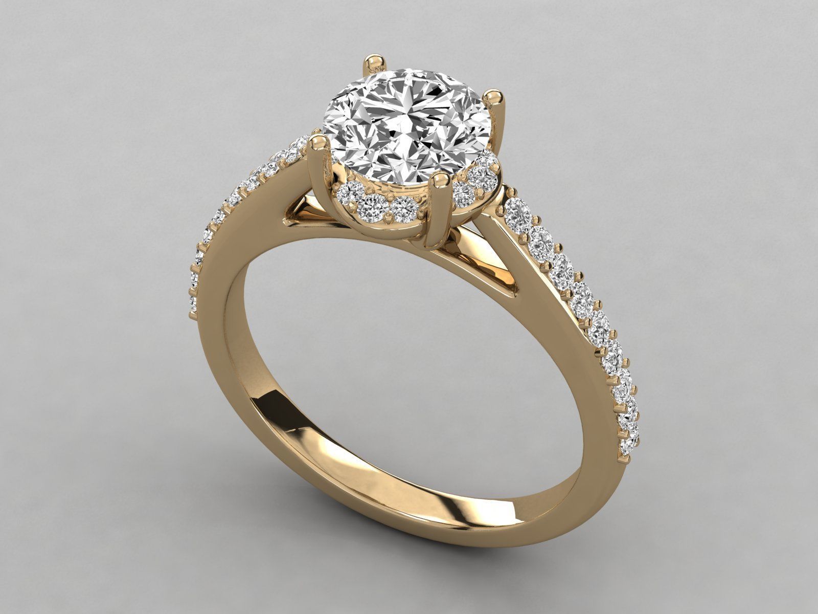 Women solitaire ring 3dm stl render detail  3D print model_9