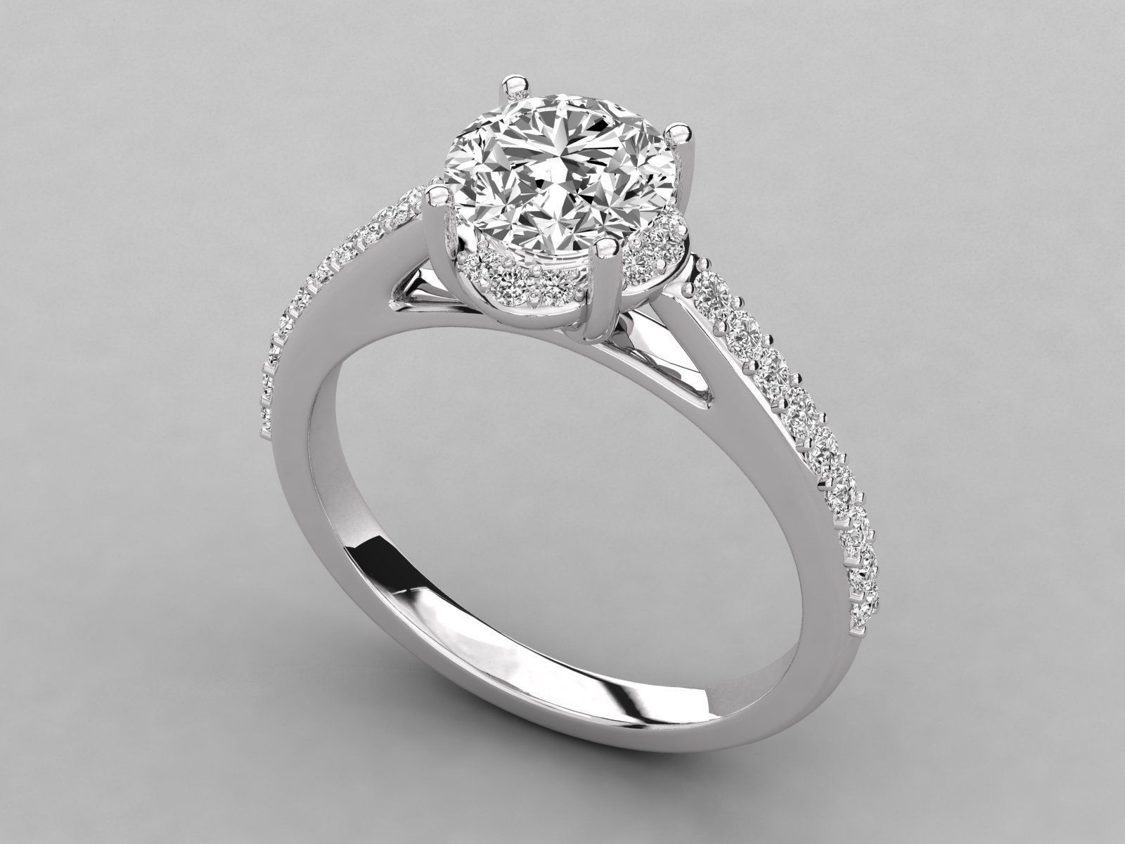 Women solitaire ring 3dm stl render detail  3D print model_6