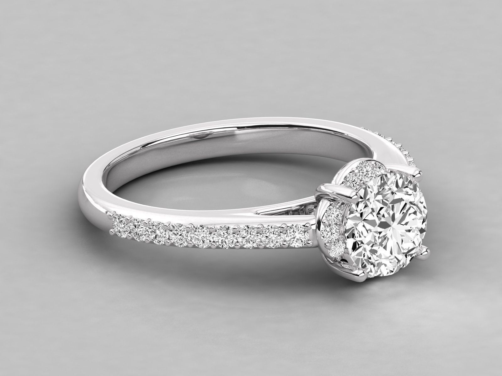 Women solitaire ring 3dm stl render detail  3D print model_4