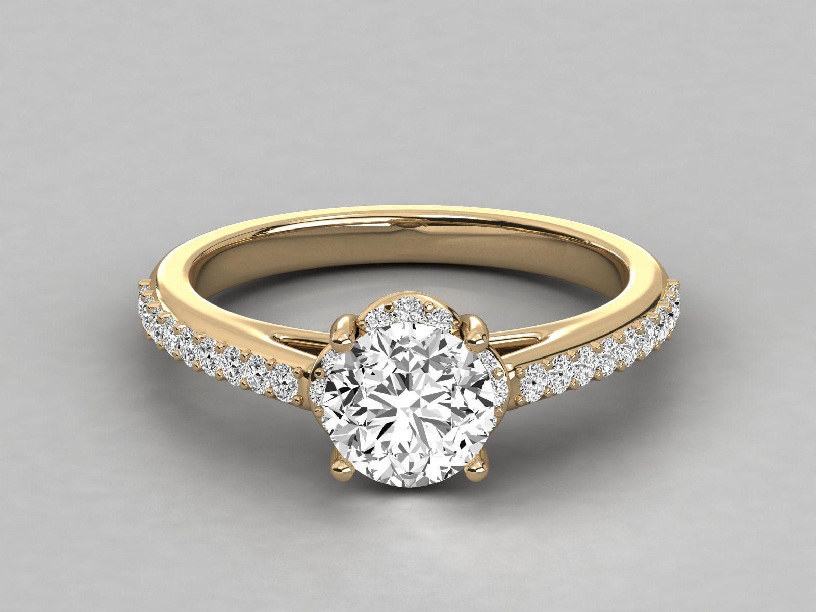 Women solitaire ring 3dm stl render detail  3D print model_10