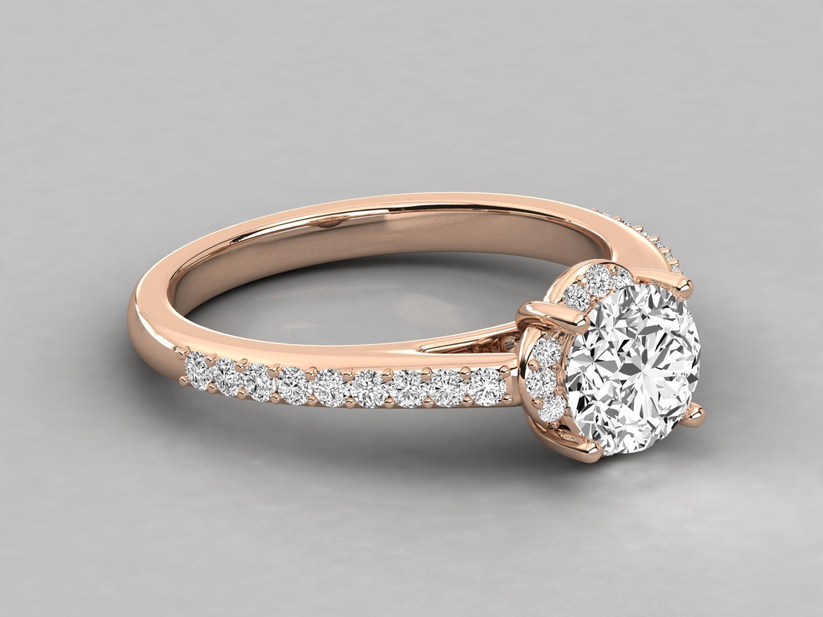 Women solitaire ring 3dm stl render detail  3D print model_1