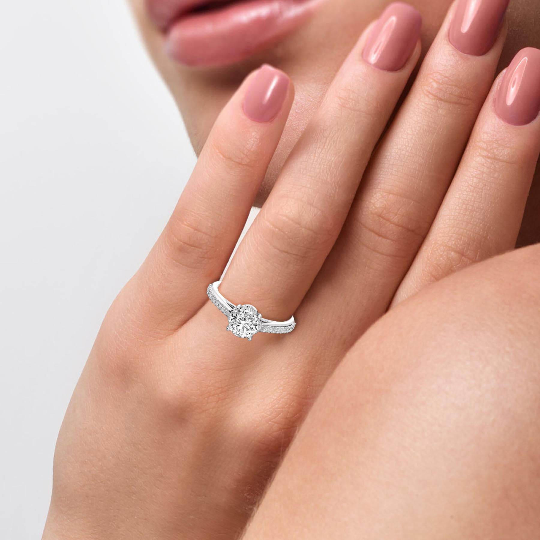 Women solitaire ring 3dm stl render detail  3D print model_5