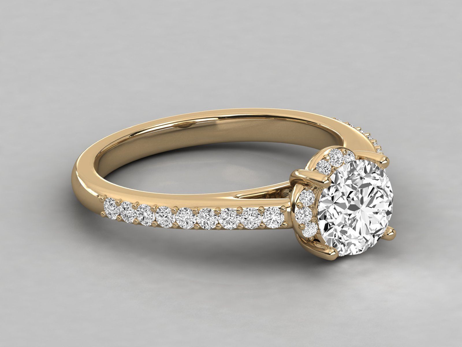 Women solitaire ring 3dm stl render detail  3D print model_8