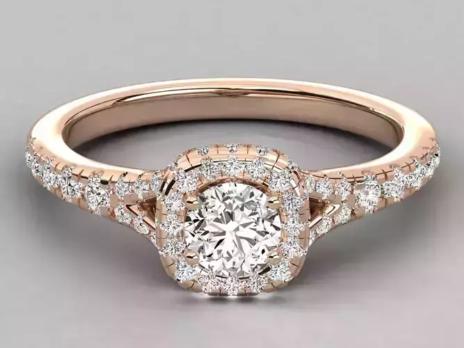 Women solitaire ring 3dm stl render detail 