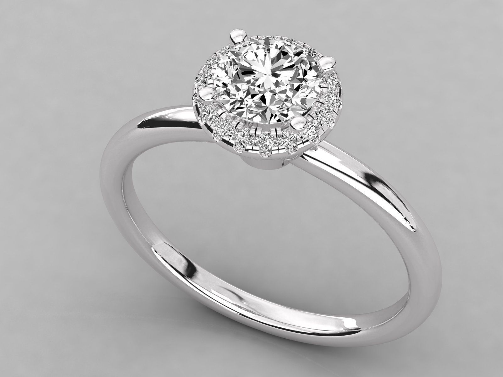 Women solitaire ring 3dm stl render detail  3D print model_5