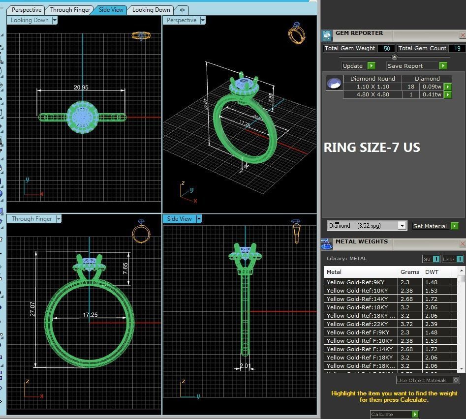 Women solitaire ring 3dm stl render detail  3D print model_10