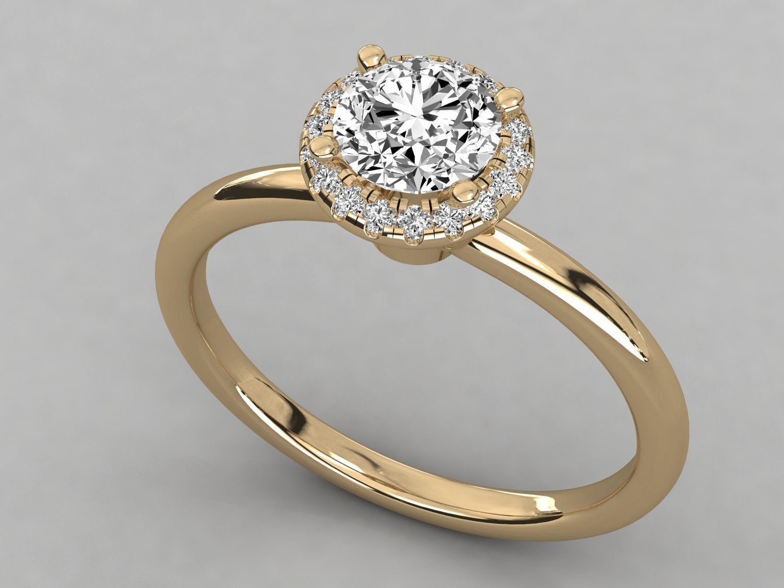 Women solitaire ring 3dm stl render detail  3D print model_8