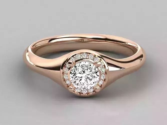 Women solitaire ring 3dm stl render detail 