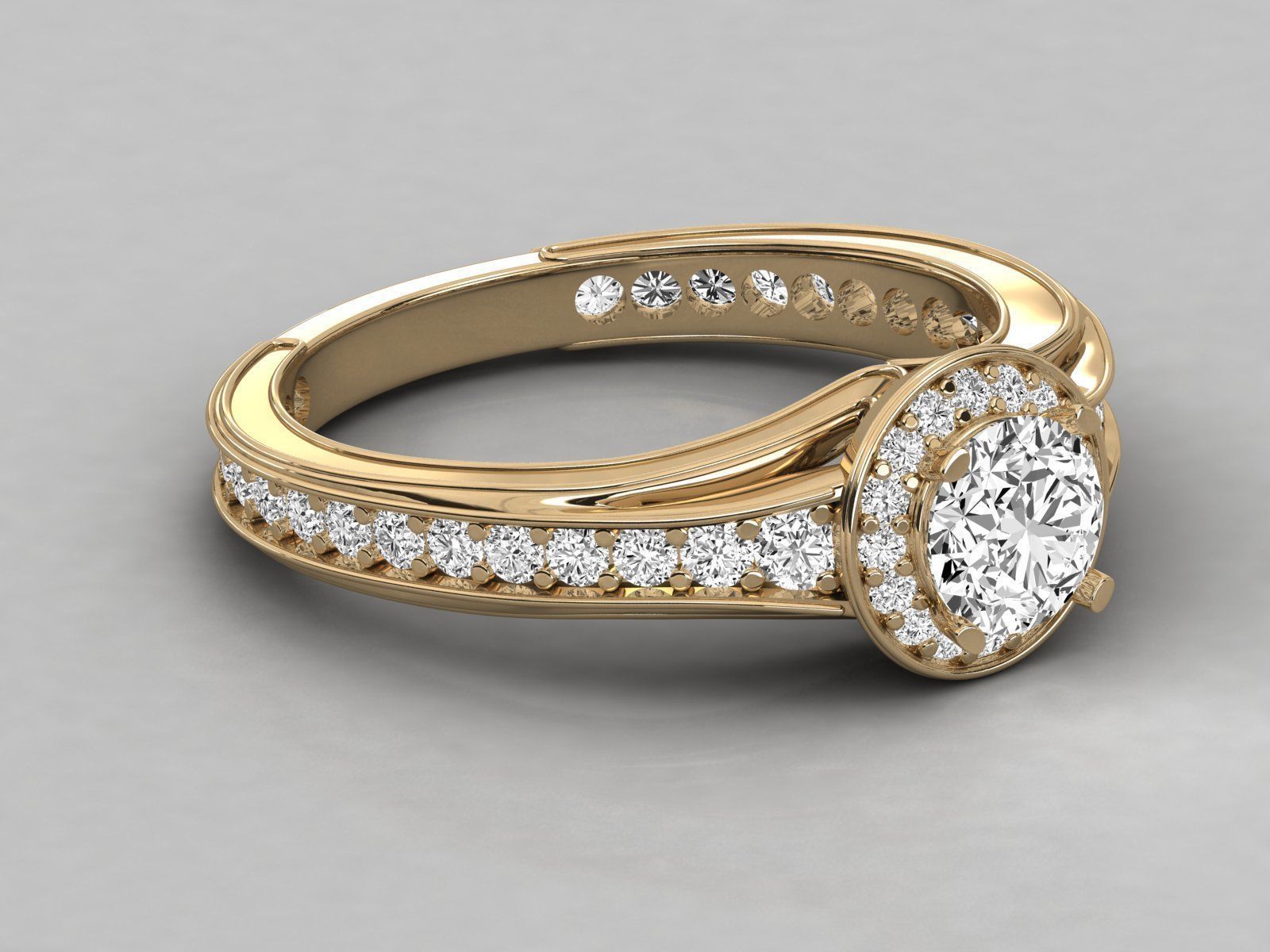 Women solitaire ring 3dm stl render detail  3D print model_8