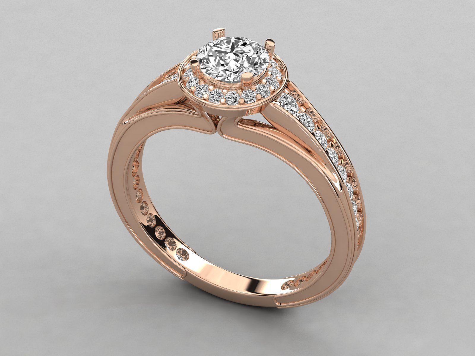 Women solitaire ring 3dm stl render detail  3D print model_3