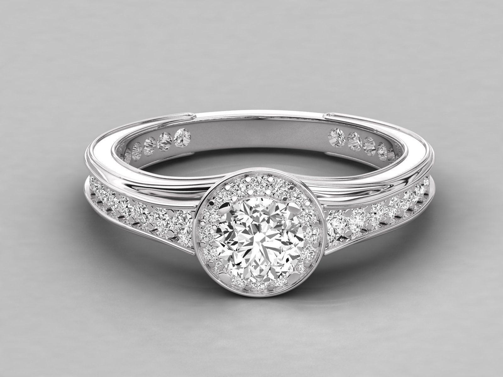 Women solitaire ring 3dm stl render detail  3D print model_7