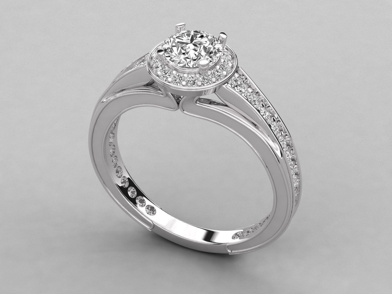 Women solitaire ring 3dm stl render detail  3D print model_6